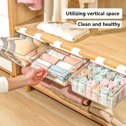 15-Compartment Wall-Mounted Underwear & Socks Hanging Storage Box – Waterproof Transparent Closet Organizer for Home, Durable Plastic Shelf Partitions
