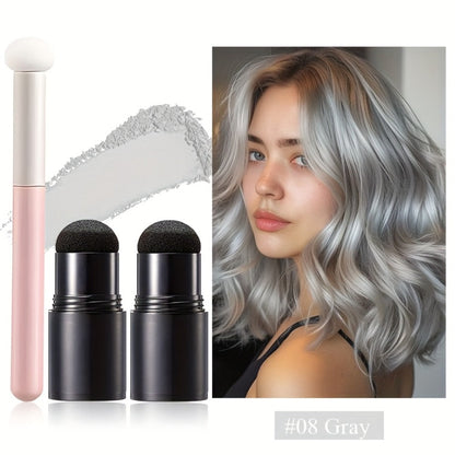 Root Touch Up Powder Stick with Brush — Instant Hair Root Concealer & Eyebrow Filler | Concentrated Paste Formula for Targeted Gray Coverage | 8 Shades for Women & Men All Hair Types