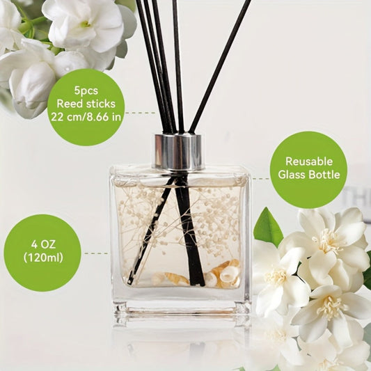 Reed Diffuser Set 4oz - Aromatherapy Home Fragrance Sticks with Essential Oil Scents, Long Lasting Air Freshener for Bedroom, Living Room, Bathroom, Office & Hotel Decor
