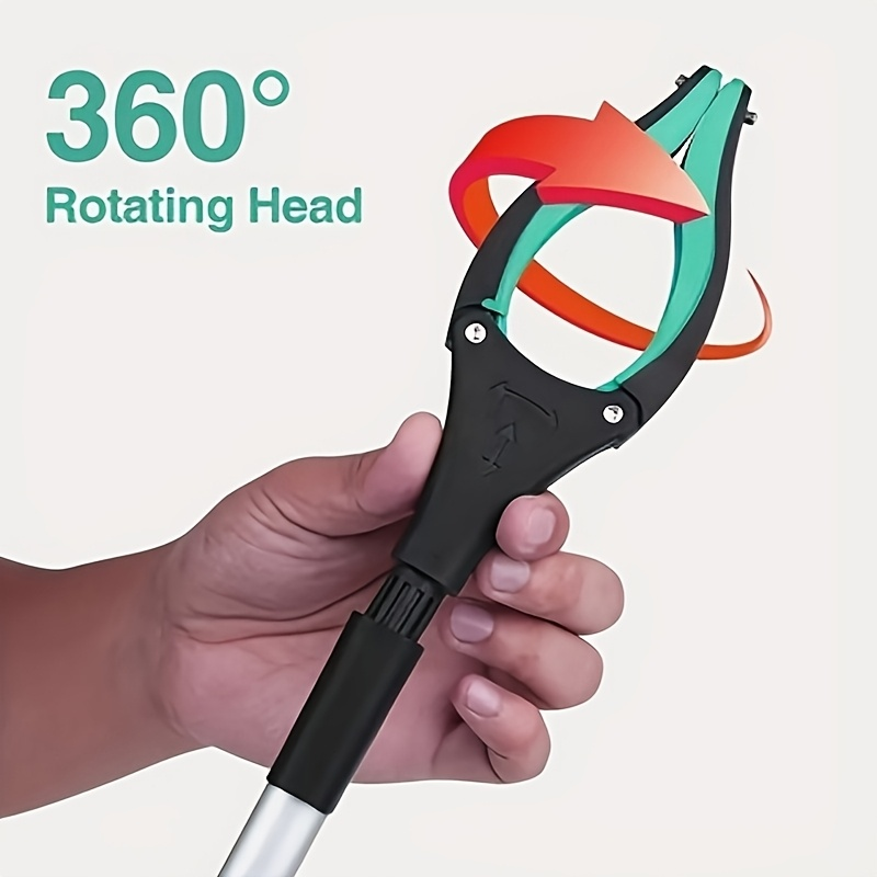 Foldable Grabber Reacher 32-Inch Heavy Duty with Extendable Arm & Anti-Slip Grip - Portable Lightweight Reach Tool for Elderly, Disabled, Home, Office & Outdoor Hard-to-Reach Areas, Ceiling & Shelves