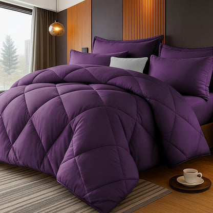 Comforter Set 2/3 Piece - Diamond Grid Quilted Down Alternative Comforter with Pillowcases, Soft Microfiber Breathable All Season Bedding Set, Twin Queen King, Multiple Colors
