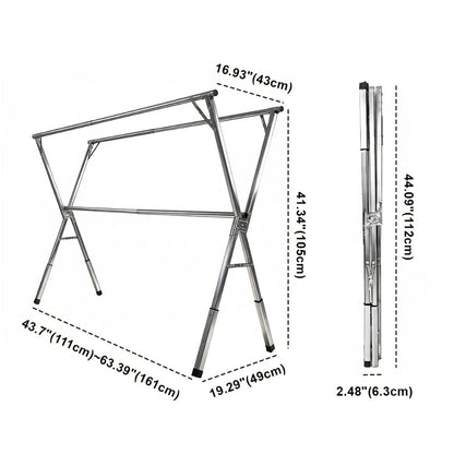 Clothes Drying Rack Foldable Heavy Duty - Upgraded X-Frame Collapsible Laundry Drying Rack for Indoor Outdoor Use, Adjustable Metal Clothesline Stand for Clothes, Blankets, Bedding, Sweaters