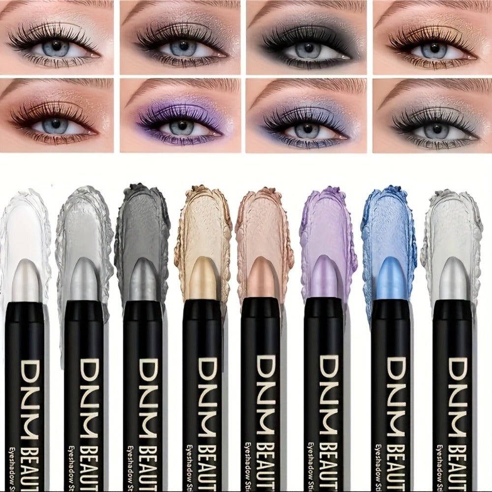 Fluorescent Eye Shadow Pen Set 8 or 16 Pcs, Shimmer Matte & Neon Gel Eyeliner Pencil Kit, for Makeup, Travel and Everyday Vanity Use