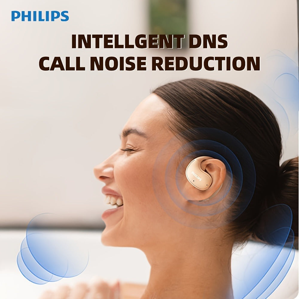 Wireless Earbuds Philips Black Stereo with Touch Volume, Noise-Cancelling Mic and Type-C Case