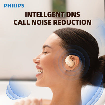 Wireless Earbuds Philips Black Stereo with Touch Volume, Noise-Cancelling Mic and Type-C Case