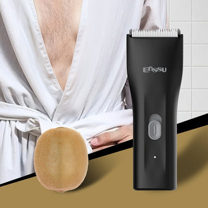 Ceramic-Blade Body Hair Trimmer with IPX7 Rating, LCD Battery Display and Black, Blue or White Housings