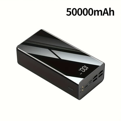 High Capacity 50000mAh Power Bank Multi-Port Fast Charging – Dual USB & Type-C Output, LED Flashlight, Power Indicator, Portable Backup Battery Pack for iPhone Android Outdoor Camping Travel Emergency