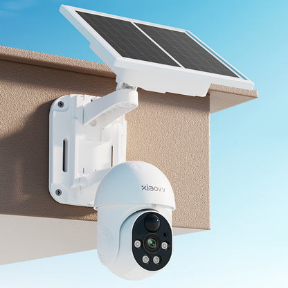 Solar PTZ Security Camera 1080P WiFi 360° with AI PIR Detection – XIAOVV P6 Battery Powered, Color Night Vision, Two-Way Audio, Outdoor Home Surveillance Camera
