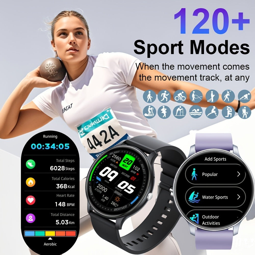 Smartwatch Fitness Tracker with IP68 Rating, SIM-Free Calling, Music and 100+ Sport Modes in Blue