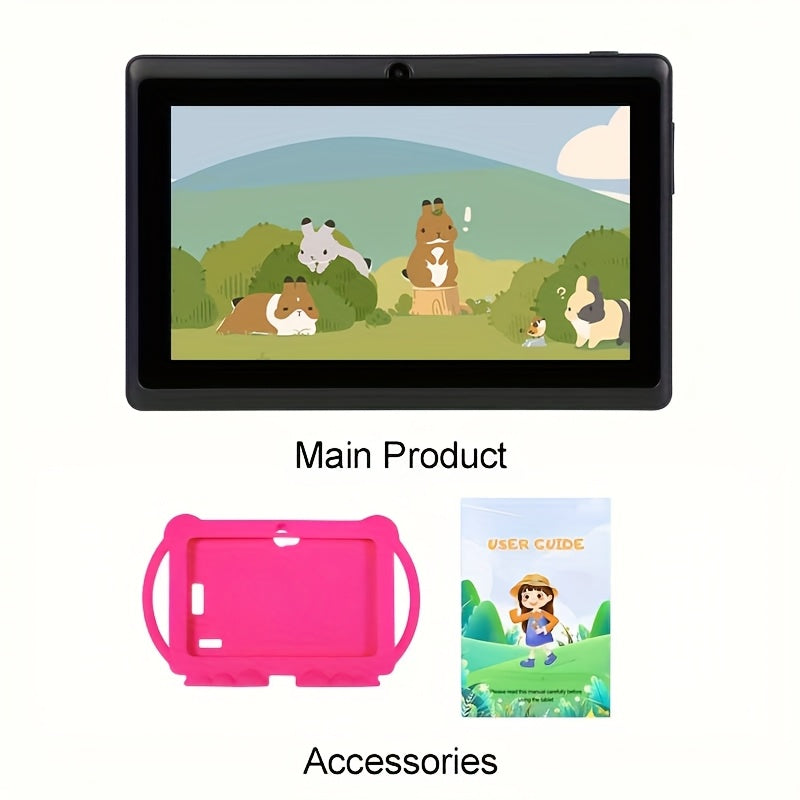 Kids Tablet 7 Inch with Android 14, 4GB RAM, 32GB Storage, WiFi 6, Dual Cameras and Protective Case