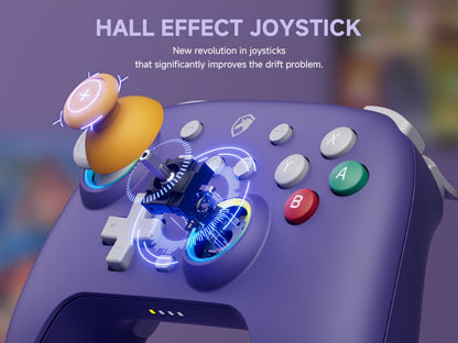Hall Effect Wireless Controller for Nintendo Switch OLED Switch Lite - No Drift Joystick Turbo 6-Axis Gyro Programmable Works with PC Phone