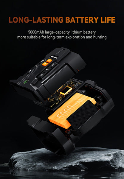 Black Digital Night Vision Binoculars with 4.5-Inch Screen, 10X Digital Zoom, Seven IR Levels and 5000mAh Battery