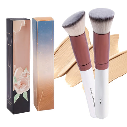 Makeup Brush Set, 30-Piece Nylon Bristle Collection with Alloy Handles, Face and Eye Brush Shapes and Storage Pouch