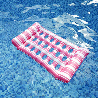 Pool Float Striped Tanning Mat with Built-In Headrest, 51.18 x 27.56 Inches and Three Color Selections