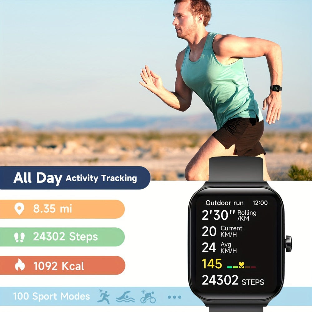 Smart Watch 1.95-Inch Touch Display with Voice Assistant, Wireless Calling and 100+ Custom Faces