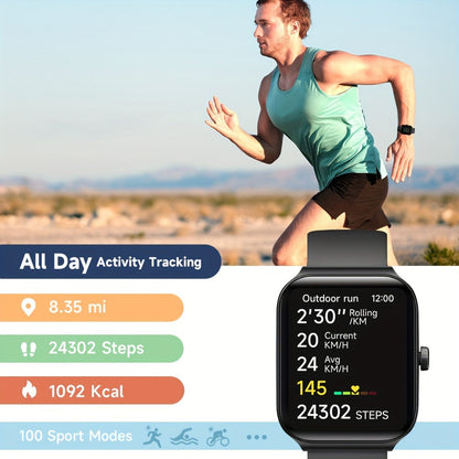 Smart Watch 1.95-Inch Touch Display with Voice Assistant, Wireless Calling and 100+ Custom Faces