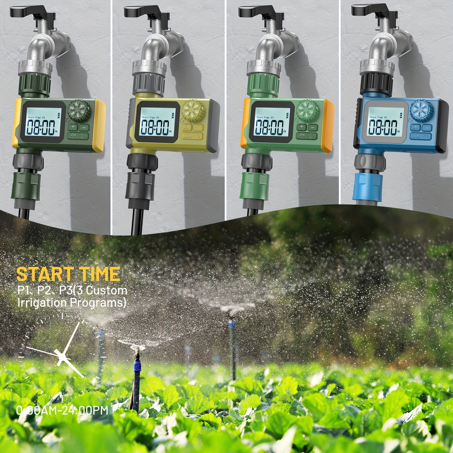 Garden Irrigation Timer Automatic Watering Controller for Lawn Farm Drip System