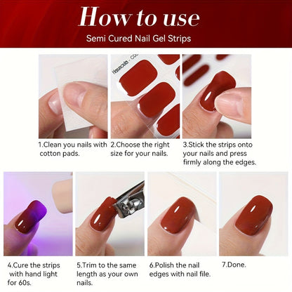 Semi Cured Gel Nail Strips Kit with Handheld LED Nail Lamp — 20 Real Gel Nail Stickers Wraps for DIY Nail Art Manicure at Home, Glitter & Flower Designs, Easy Apply Long-Lasting Chip-Resistant Gel Finish