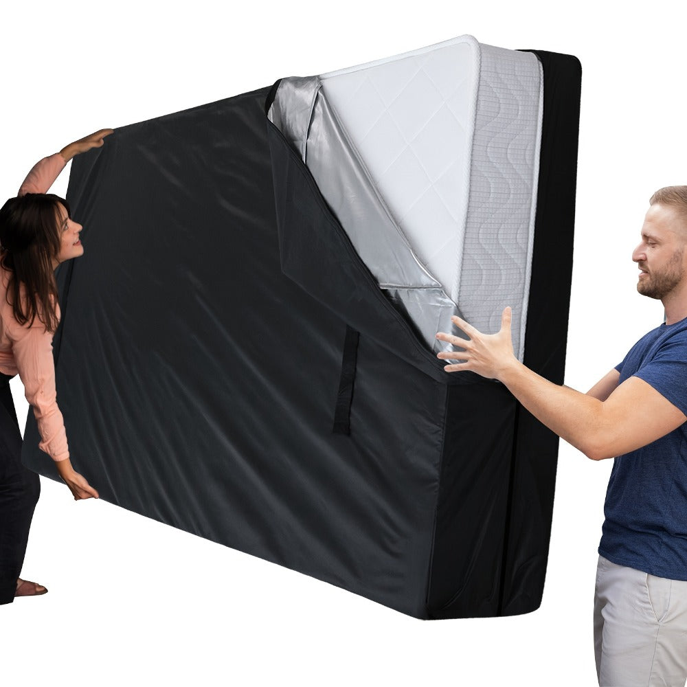 Reusable Zippered Mattress Moving and Storage Bag with Four Carry Handles in Twin, Full, Queen or King Sizes