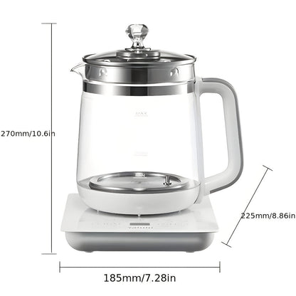 Electric Kettle 1.8L Glass Multi-Cooker with 18 Presets, Tea Infuser, Egg Steaming Rack and US Plug
