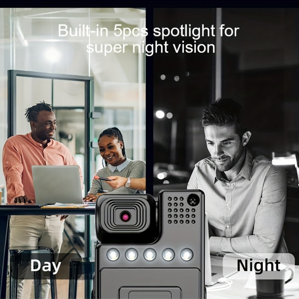 1080P HD Pocket Camcorder with 180° Rotatable Lens, Handheld Body Camera, USB Charging, Compact Smart Recorder for Travel