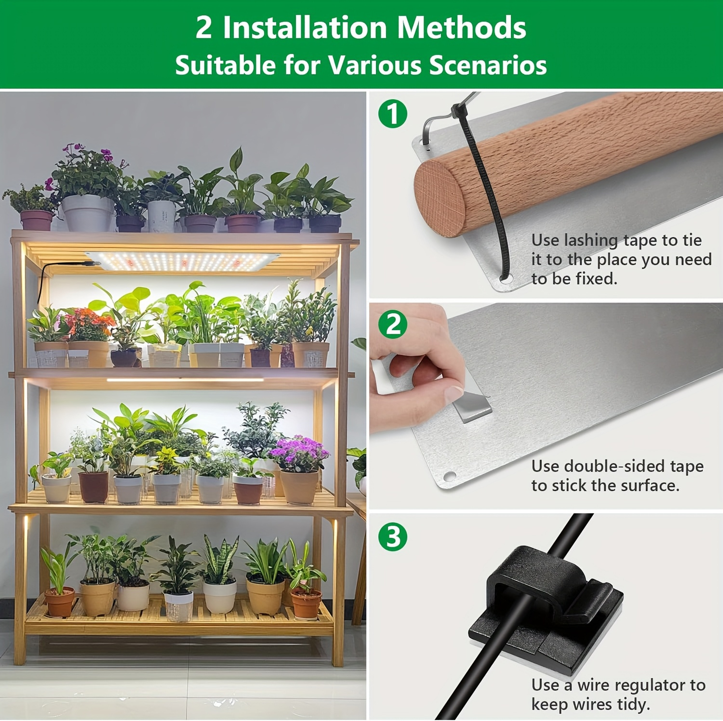 540 LED Grow Light Panel Full Spectrum | 3 Lighting Modes 10 Dimmable Levels 3 Timer Settings Under Cabinet | Indoor Plant Light 2 or 4 Pack