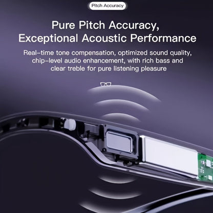Smart Glasses Translation Eyewear with Bluetooth Open-Ear Speaker, Built-In Microphone and Black Frame