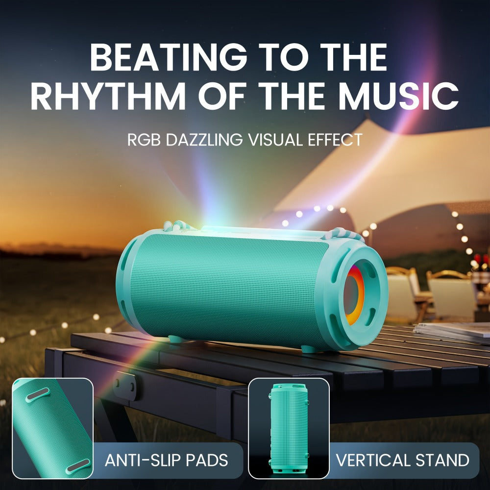 RGB Portable Bluetooth Speaker HD Sound Carry Strap Rechargeable Wireless Speaker Durable Design for Sports Home Party Travel Valentine Anniversary Gift