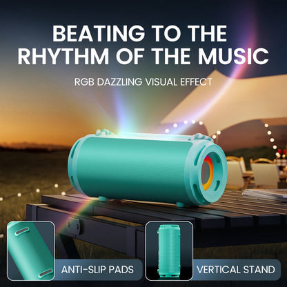 RGB Portable Bluetooth Speaker HD Sound Carry Strap Rechargeable Wireless Speaker Durable Design for Sports Home Party Travel Valentine Anniversary Gift