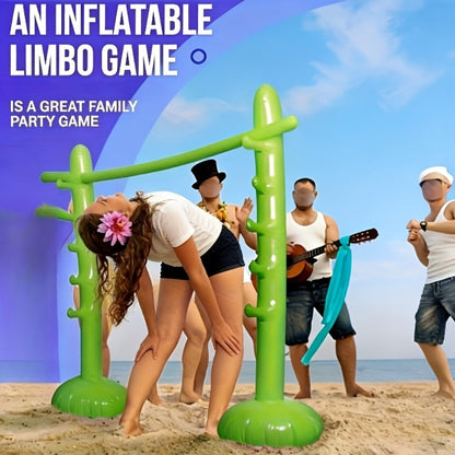 Green Inflatable Limbo Game with 148–150cm Bar Span and 130cm Uprights for Outdoor Parties