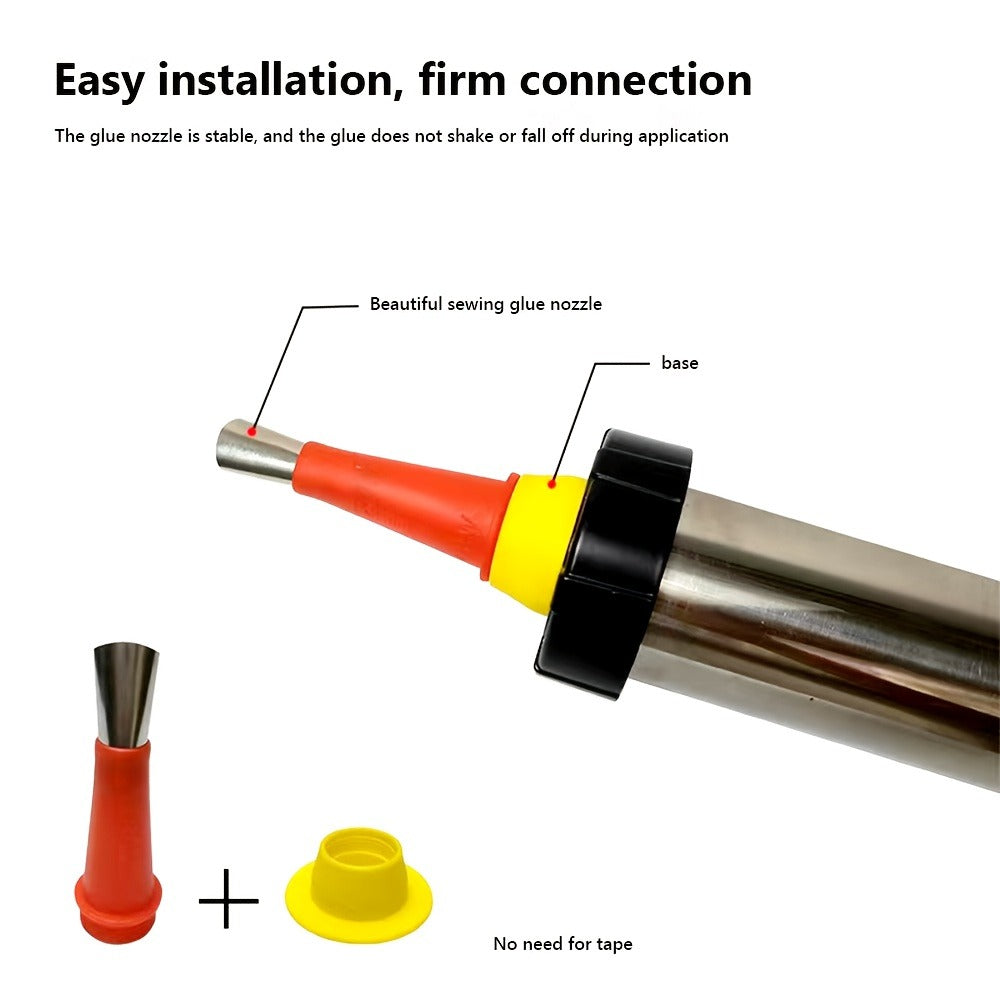 Thirty-Piece Red Caulking Finishing Tool Kit with Nozzle Tips, Connectors and Grout Scrapers