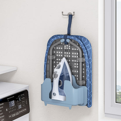 Compact Tabletop Ironing Board with Fold-Out Iron Holder in Blue, Pink or Black Cover Options