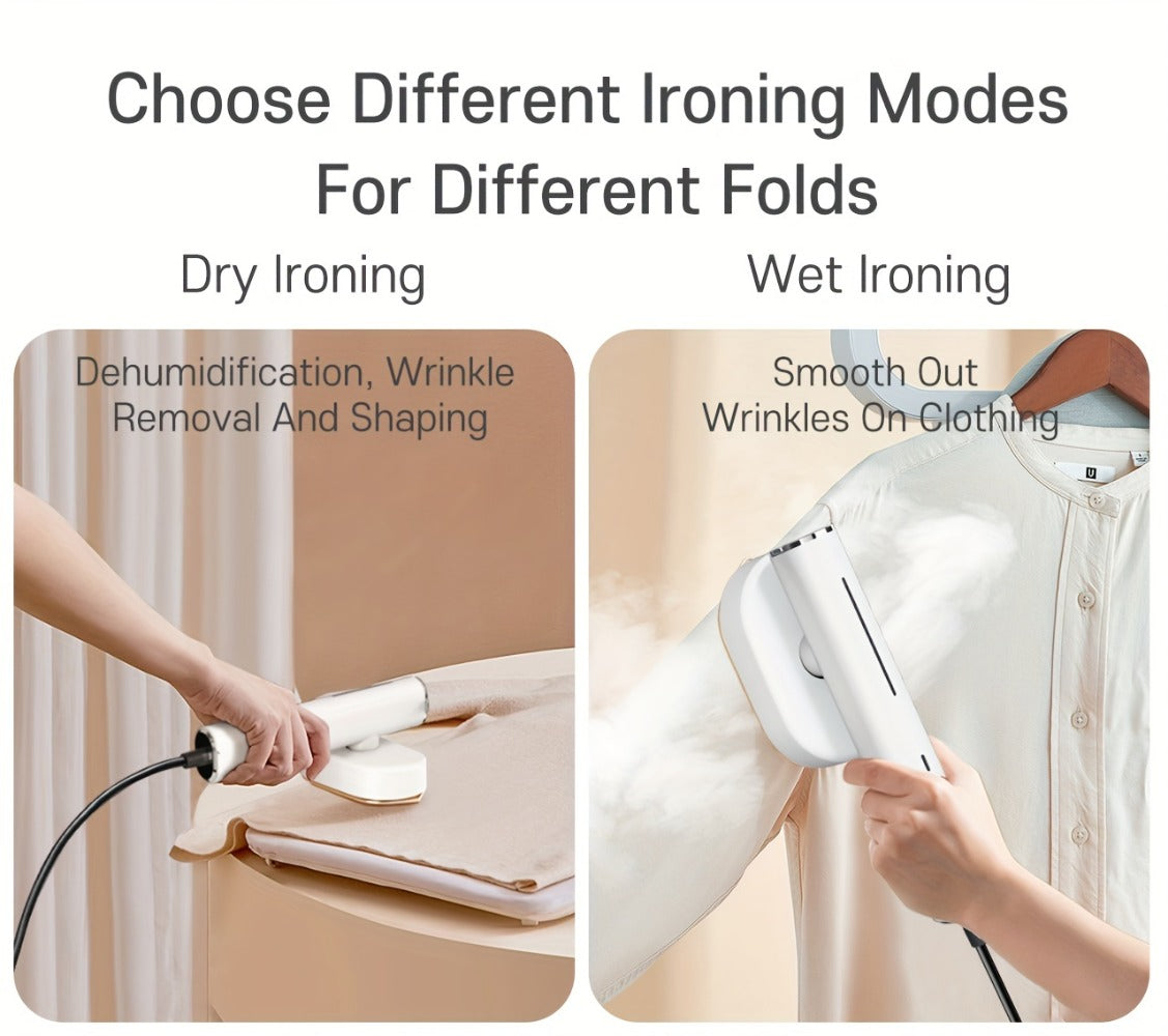 Handheld 1200W Steam Iron with 90-Degree Rotating Head in White or Aurora Purple, Plus Pictured Accessories