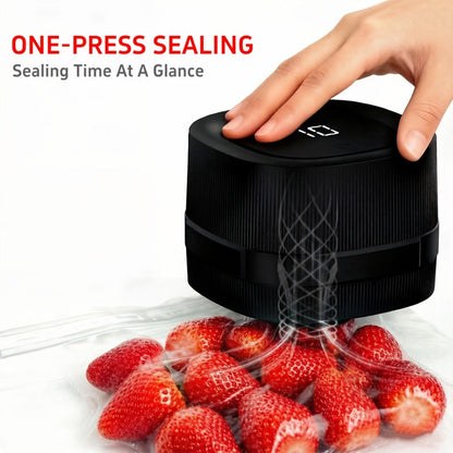 Electric Jar Vacuum Sealer with One-Button Operation and White, Black or Basic Black Model Options