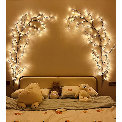 String Lights, 96-LED Bendable Willow Branch Fairy Lights with USB Power, Remote Control and Eight Indoor Modes