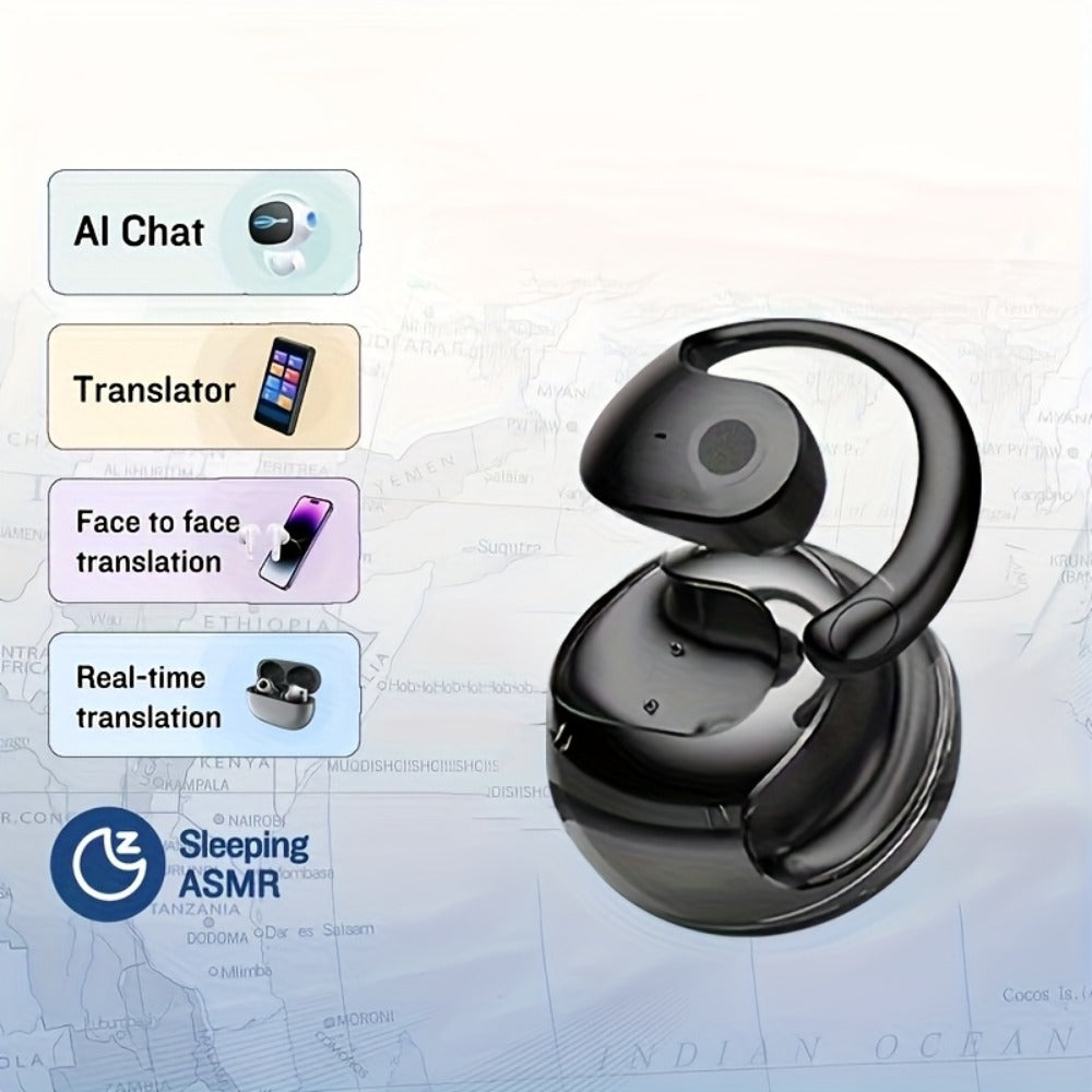 144-Language AI Real-Time Translation Earbuds, Two-Way Interpreter Earphones USB & Battery Rechargeable with Carrying Pouch, for Travel Business Shopping Learning Language Study