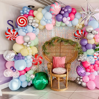 Pastel Balloon Set 370pcs – 10 & 5 Inch Macaron Latex Balloons with Wreath Kit for Birthday Party, Wedding, Graduation & Celebration Decorations