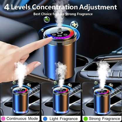 Car Aromatherapy Diffuser with Dynamic Light Show & Starry Sky Mode – Adjustable Scent Intensity, USB Rechargeable, Eliminates Odors, Gardenia, Lavender, Marine & Cologne Scents