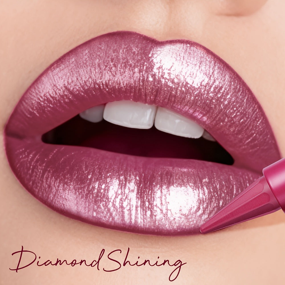 Lipstick Set 2pcs for Women — Highly Pigmented Waterproof Matte & Metallic Shimmer Lip Color Combo with Pointed-Tip Precision, Long-Lasting Full Coverage Beauty Gift