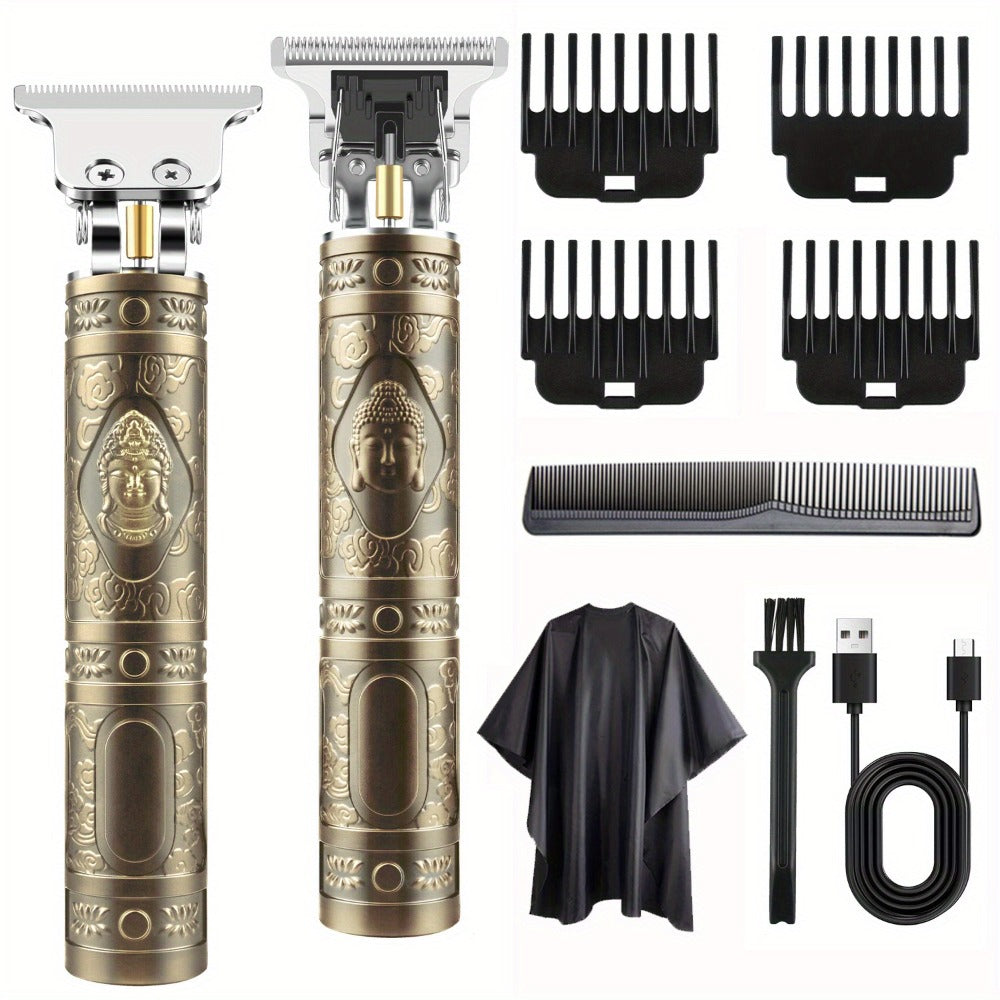 Electric Hair Clipper & Beard Trimmer Set for Men – USB Rechargeable Cordless Haircut Kit with 4 Guide Combs | Professional Home Barber Grooming Tool | Perfect Father's Day & Birthday Gift for Him