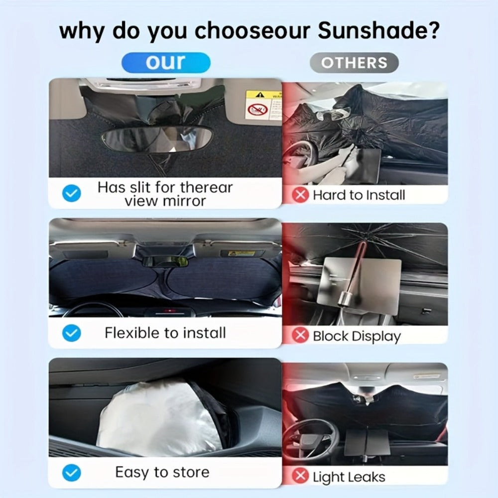 Windshield Sun Shade Universal Front & Side Window Cover UV Heat Block Privacy Protection – Upgraded 2026 Design Large Size Summer Car Accessory