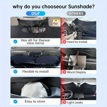 Windshield Sun Shade Universal Front & Side Window Cover UV Heat Block Privacy Protection – Upgraded 2026 Design Large Size Summer Car Accessory