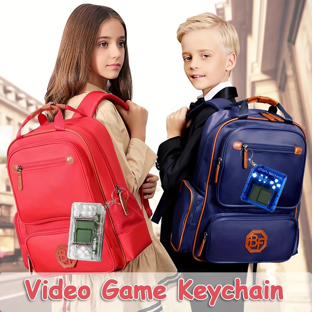 18-Piece Mini Game Keychain Set with Controller and Handheld Shapes in Six Pictured Case Colors