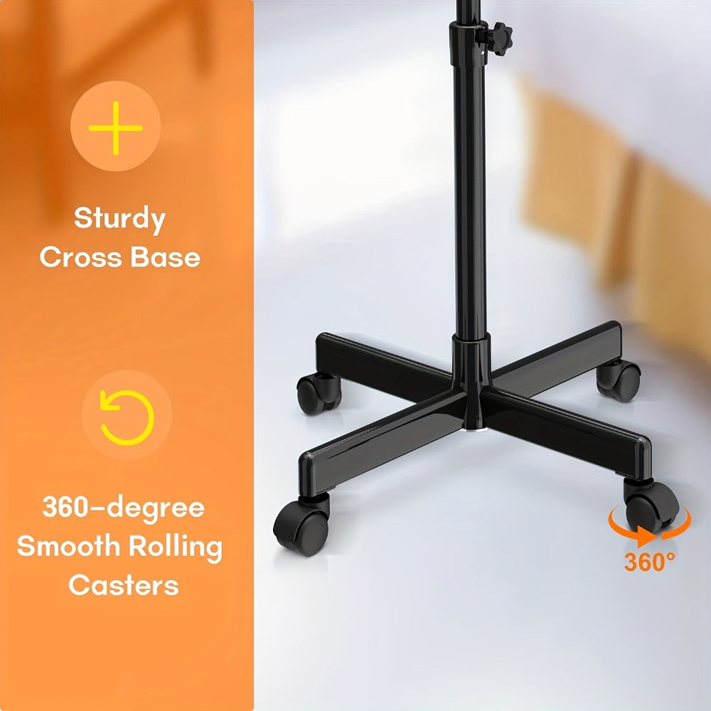 Rolling Facial Steamer with Black or White Head, Removable 250 ml Tank and Adjustable Stand Heights