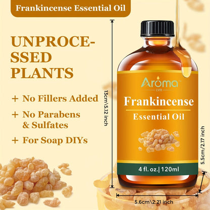 Essential Oil Frankincense 120ml Dropper Bottle with Warm Resinous Scent for Diffuser and Candles