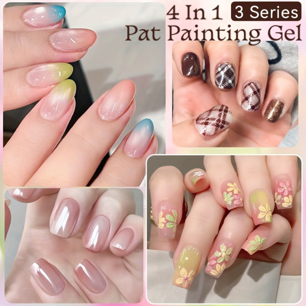 Gel Nail Polish 9-Color Ombre Palette for Gradient and Stamping Art with UV/LED Cure, 7 Series