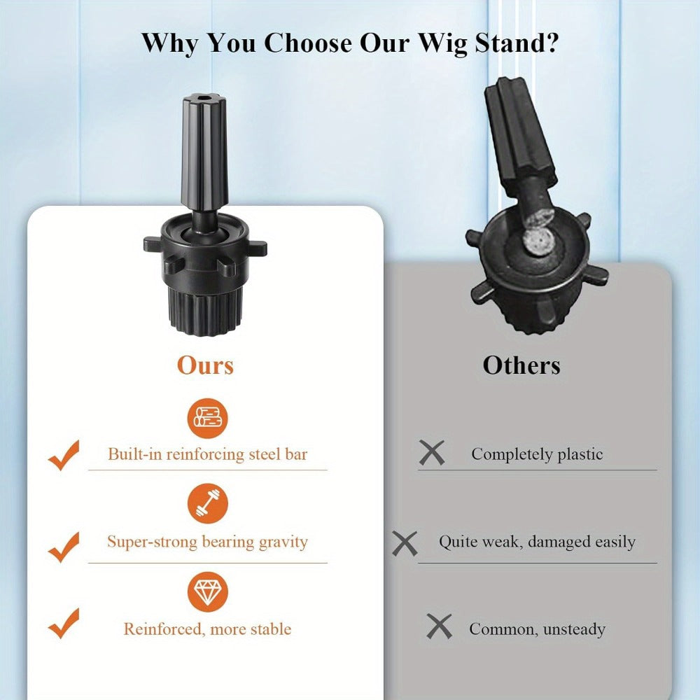 Adjustable Wig Stand Tripod 360 Rotation Aluminum Alloy Height Adjustable to 50 Inch Foldable Portable Mannequin Head Stand for Styling Cosmetology Hairdressing Training Home Salon