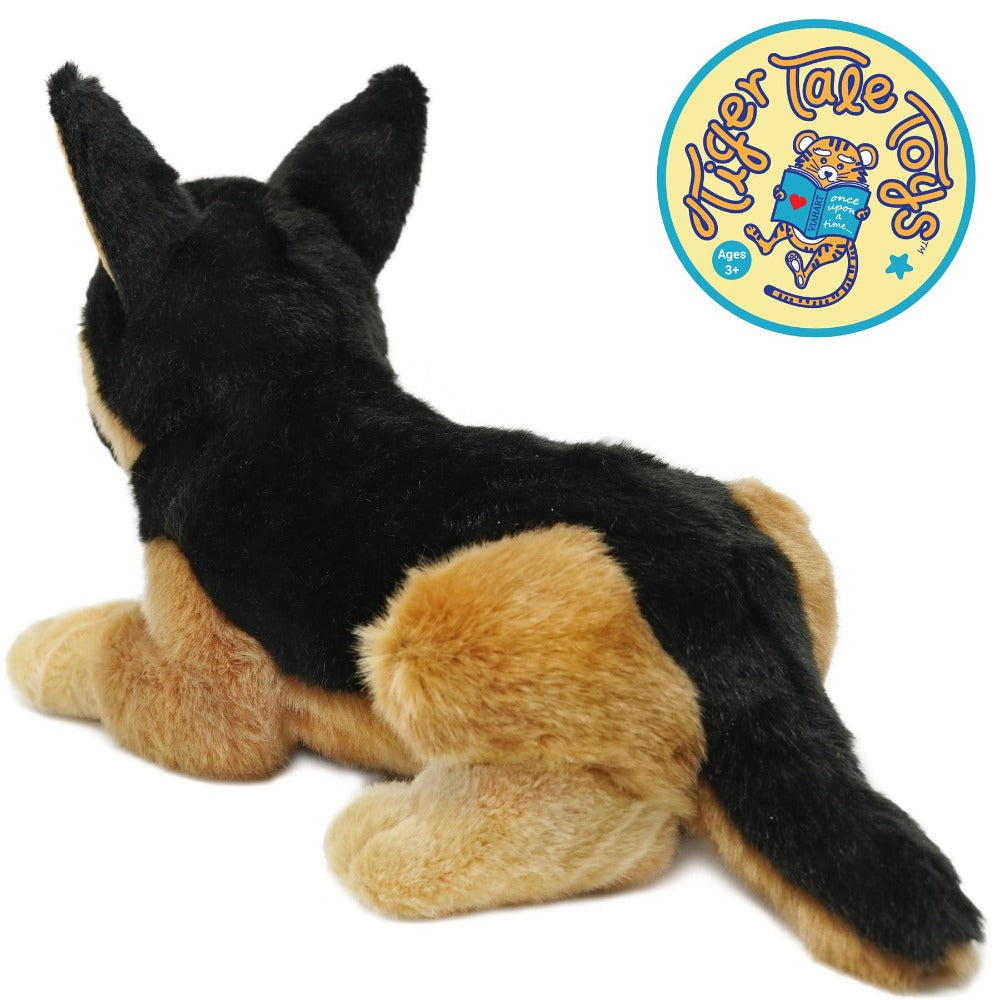 Stuffed Animal Gretchen German Shepherd in 15-Inch Scale with Realistic Seated Dog Design and Soft Fabric
