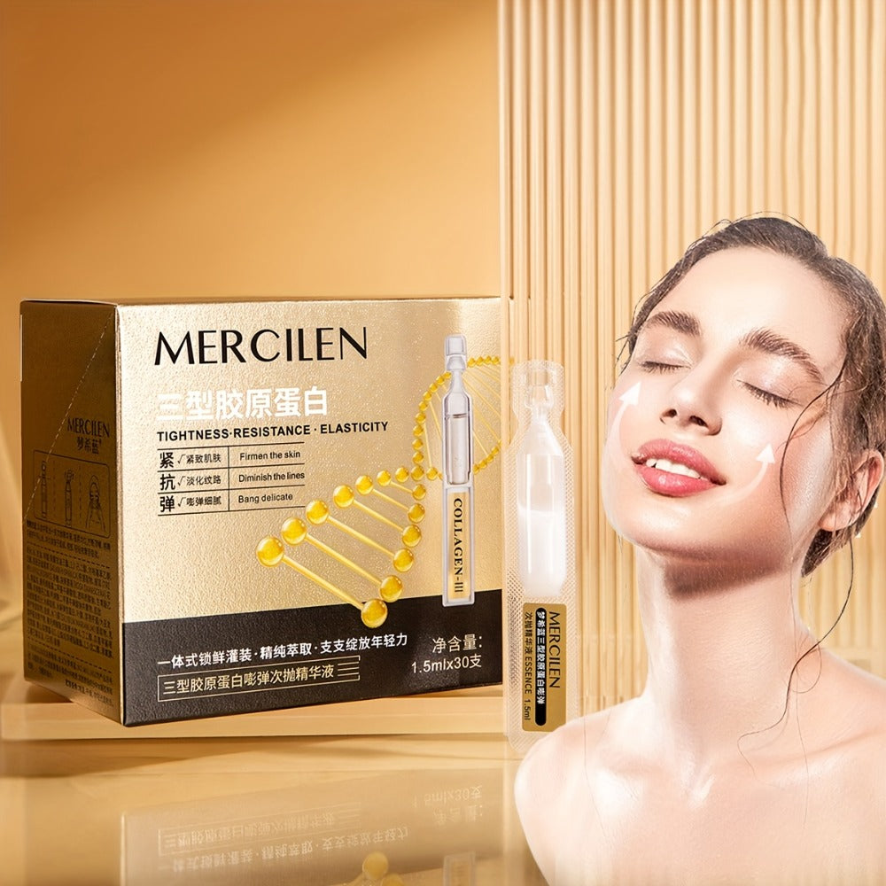 Face Serum Mercilen Plant Squalane and Collagen Type III Ampoule Box with 1.52oz Listed Quantity