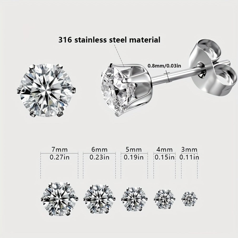 Ear Piercing Gun Kit Reusable Stainless Steel 24 Ear Studs 10 Cubic Zirconia CZ Fashion Earrings Marking Pen - Complete Body Piercing Set for Ear Nose Lobe Helix Cartilage at Home & Studio